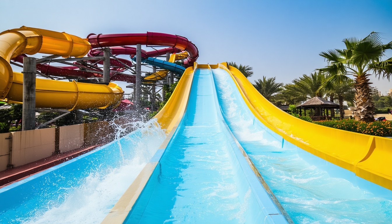 Exciting water slides at Water Park Dubai